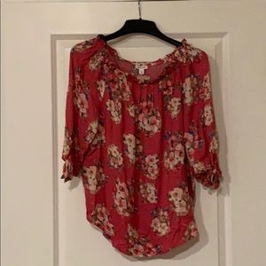 Women’s DressBarn BoHo Top Pink Floral Size 1X New